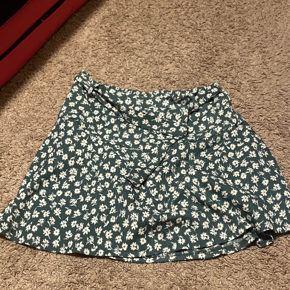 Zara Floral Wrap Mini Skirt